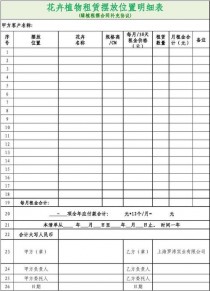 花卉租赁摆放清单?花卉租赁摆放清单图片!