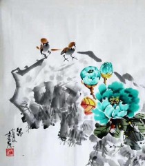 现代水墨花卉作品?现代水墨花鸟画!